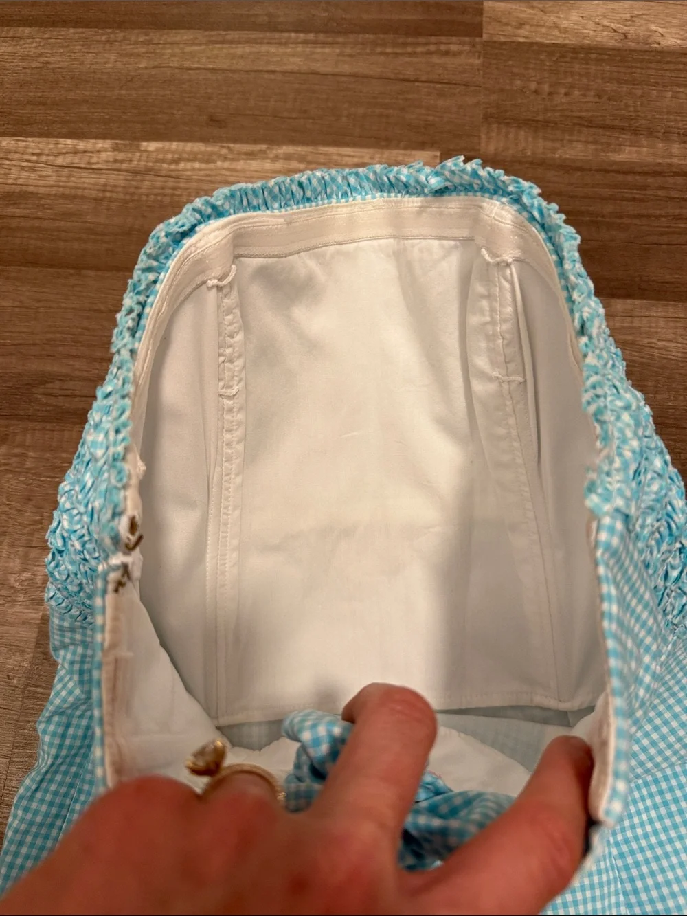 Lily Pulitzer sz 0 Light Blue Gingham Strapless Sundress - Picture 6 of 7